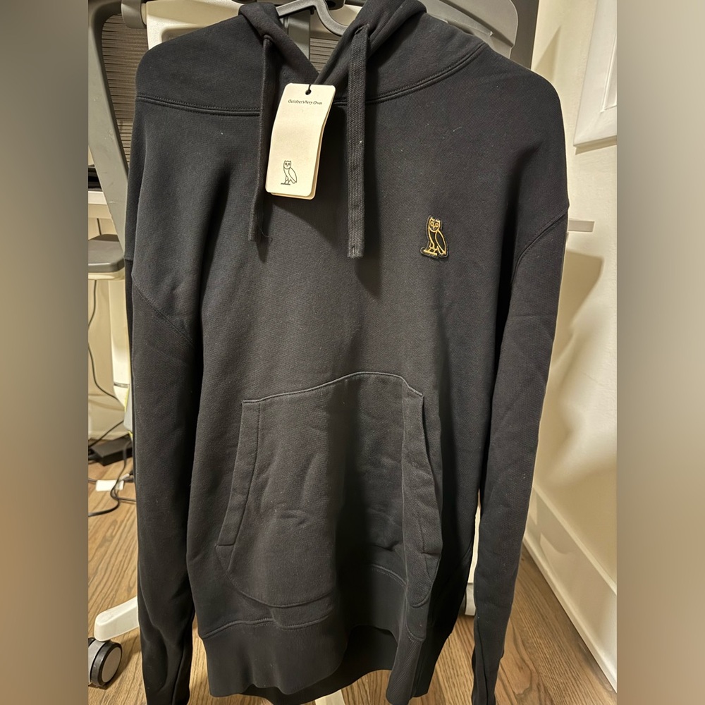 OVO Classic Black Hoodie with Gold Embroidery